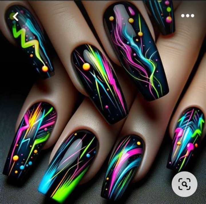 Unlock The Electrifying World Of Black And Neon Nails